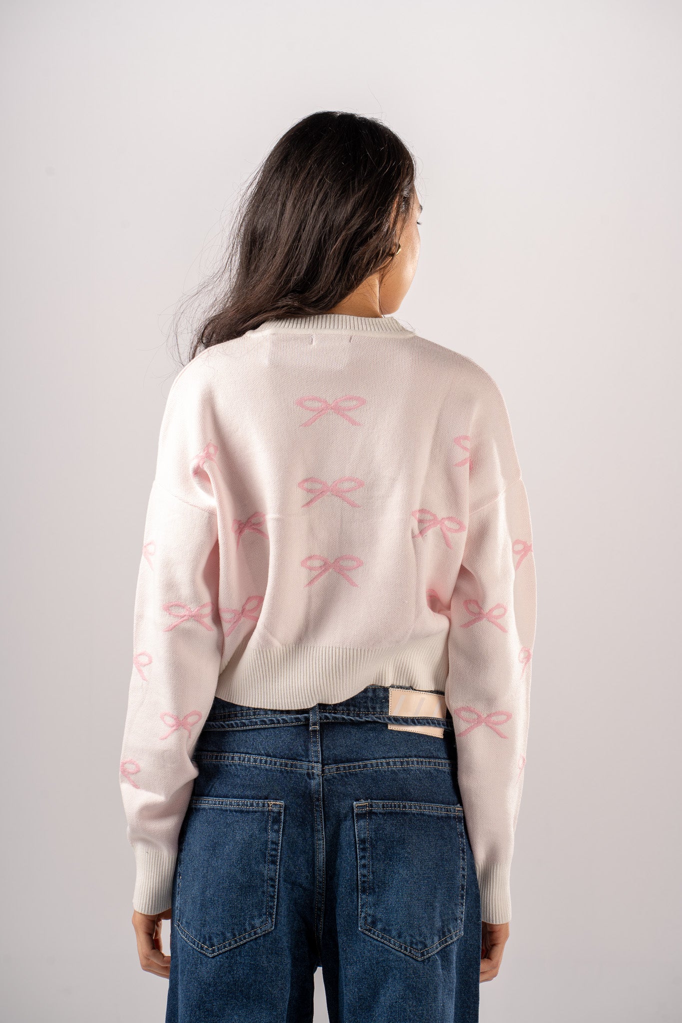 Bow V-Neck Cardigan